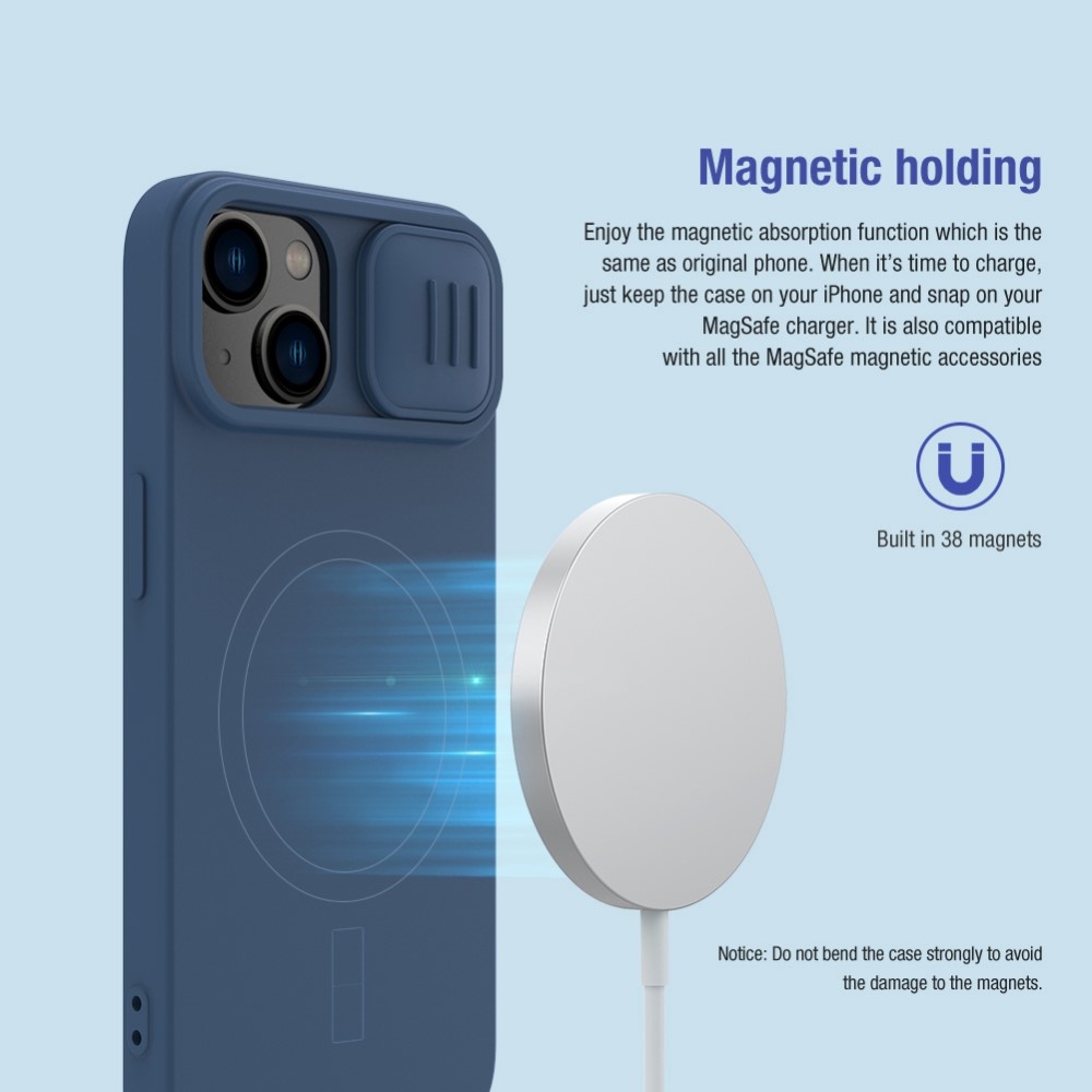 NILLKIN NILLKIN iPhone 14 Skal MagSafe CamShield Silky Liquid Svart