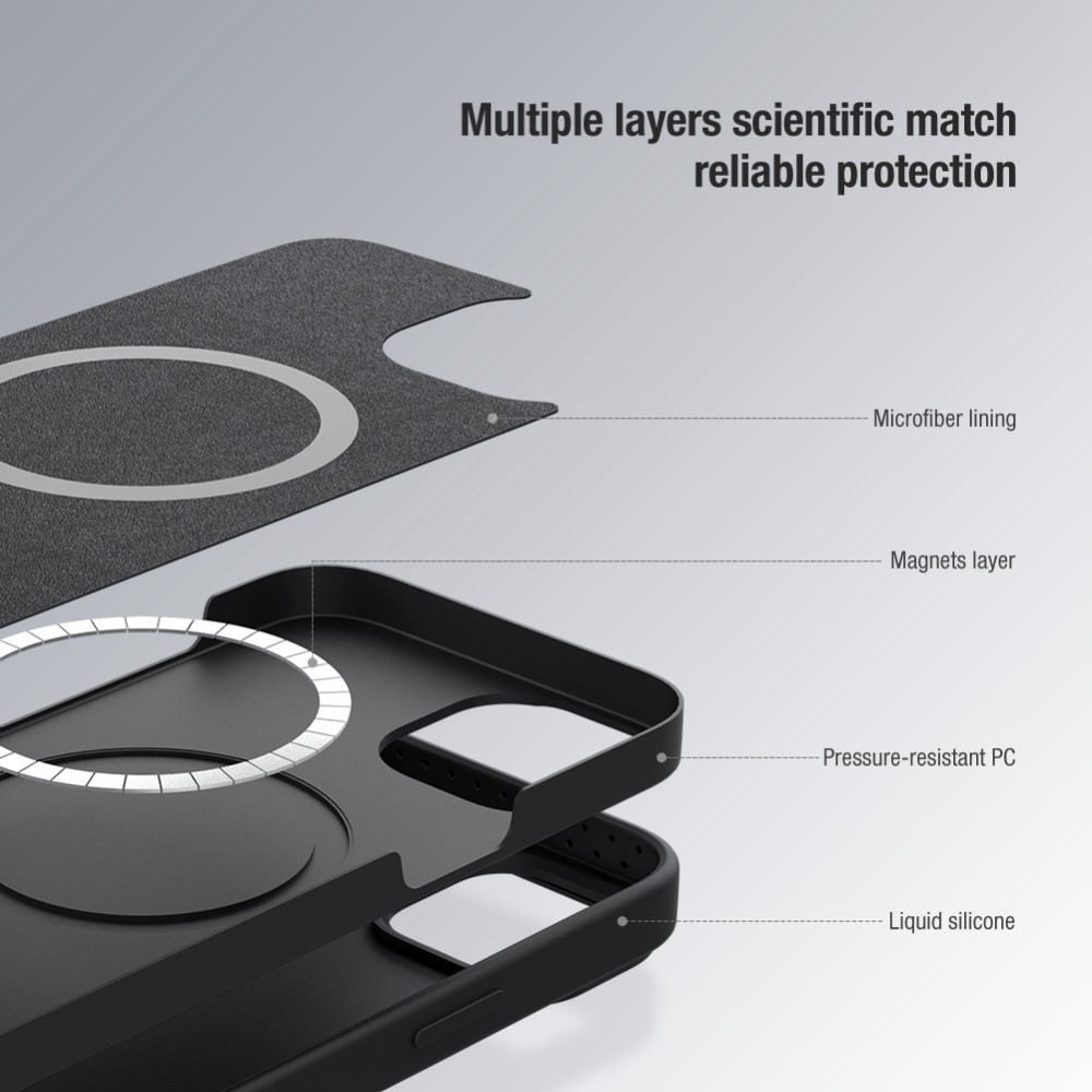 NILLKIN NILLKIN iPhone 14 Plus Skal MagSafe CamShield Silky Liquid Blå