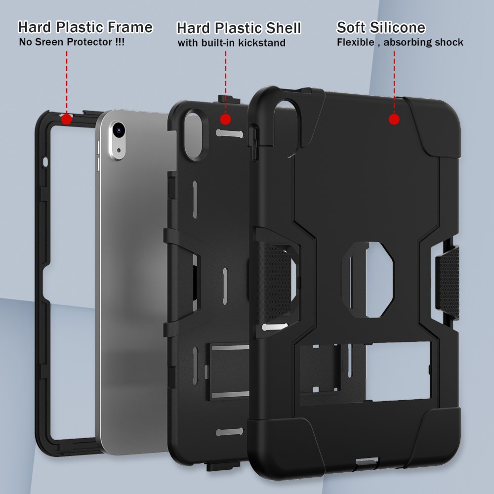  iPad 11 2025 / 10.9 2022 Shockproof Hybrid Skal Med Kickstand