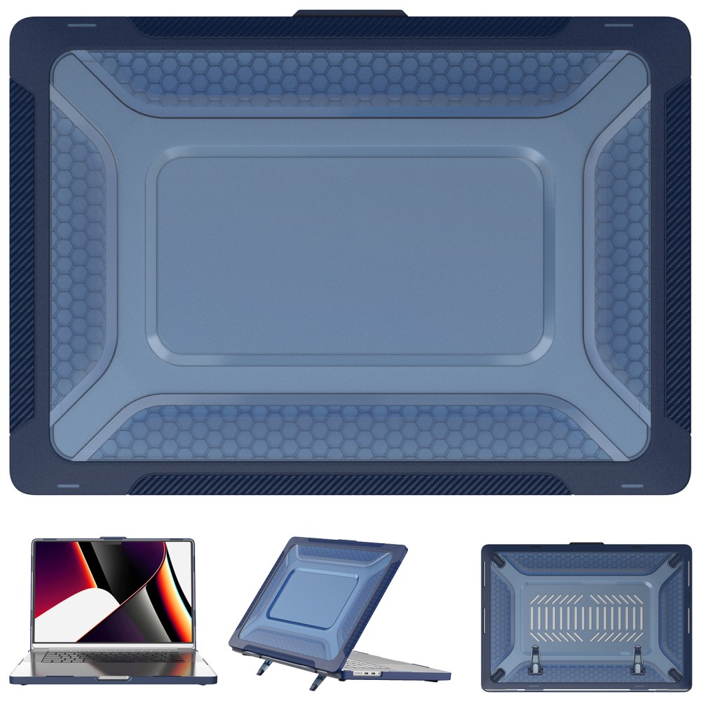  MacBook Pro 16 2021-2023 Skal Med Kickstand Safirblå