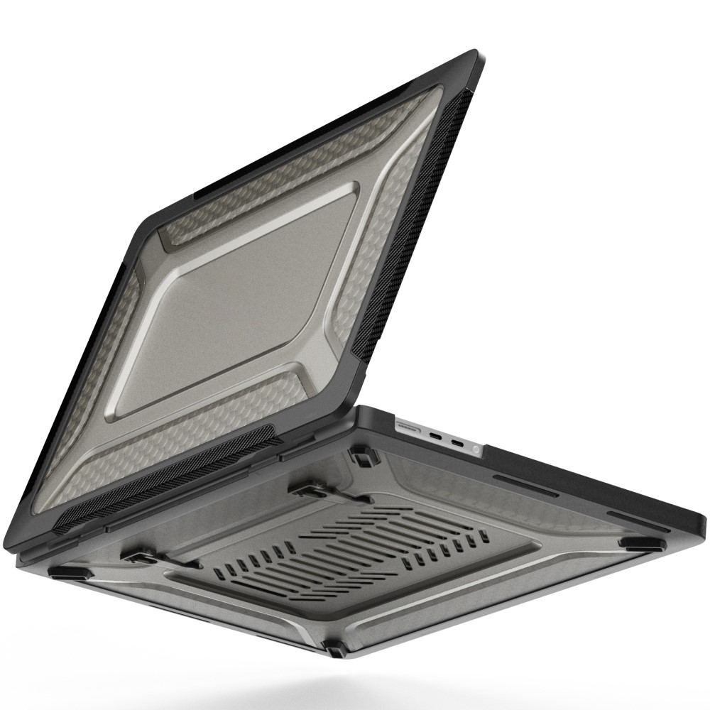  MacBook Pro 16 2021-2023 Skal Med Kickstand Svart