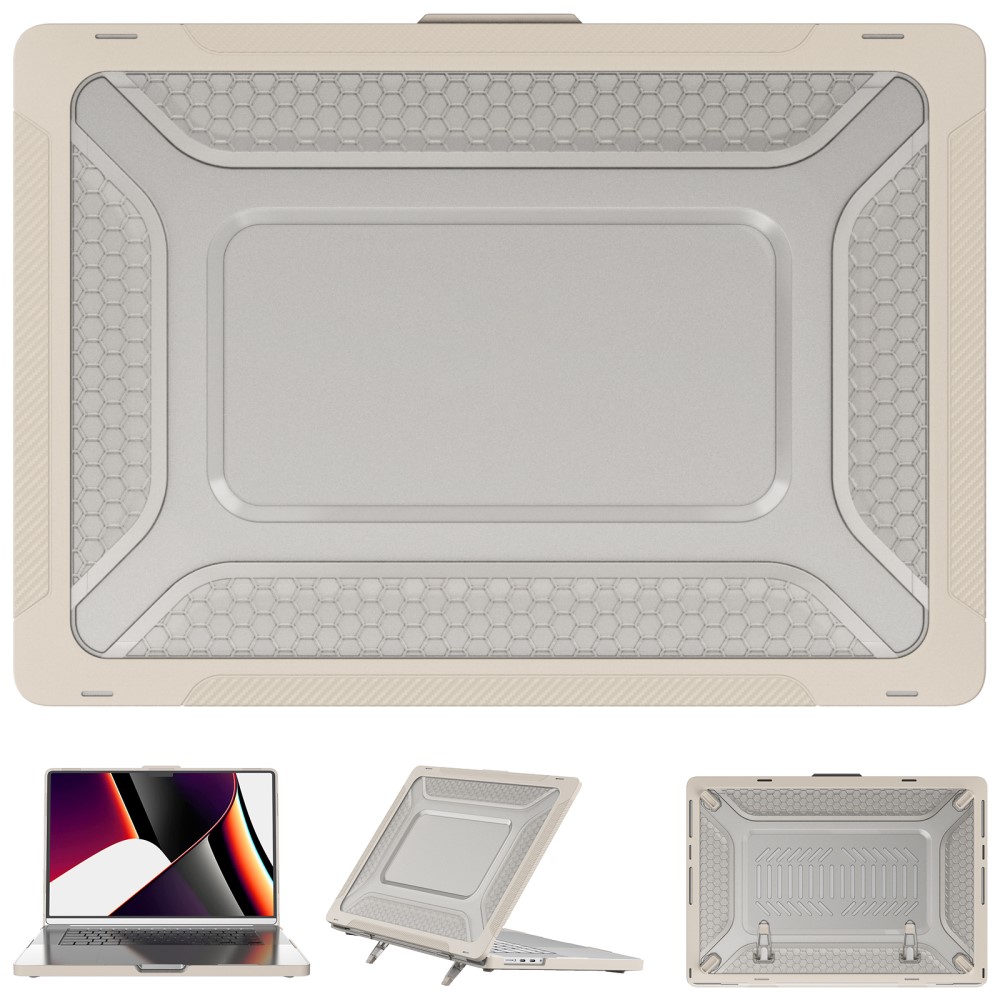  MacBook Pro 16 2021-2023 Skal Med Kickstand Beige