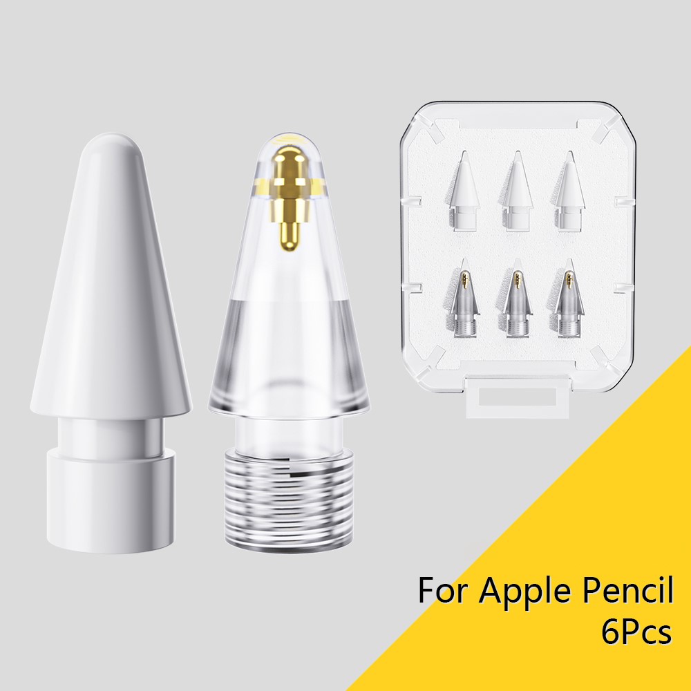 ESSAGER ESSAGER 6-PACK Ersättning Pennspets Apple Pen 1/2/Pro Vit/Transparent
