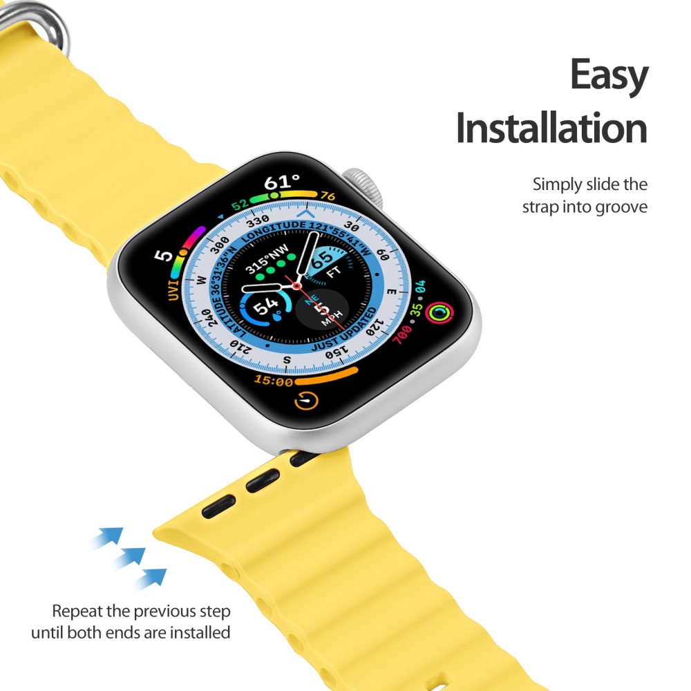 DUX DUCIS DUX DUCIS Apple Watch 42/44/45/46/49 mm Armband Wave Design Gul