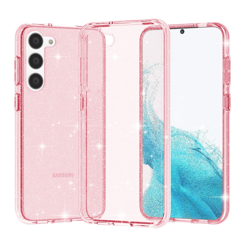  Samsung Galaxy S23 Skal Glitter Hybrid Rosa