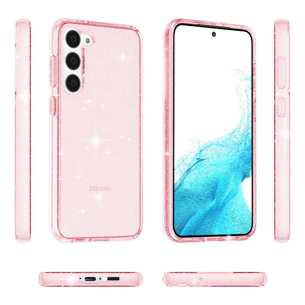  Samsung Galaxy S23 Skal Glitter Hybrid Rosa