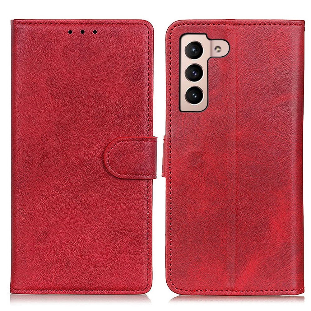  Samsung Galaxy S23 Fodral Solid Läder Röd