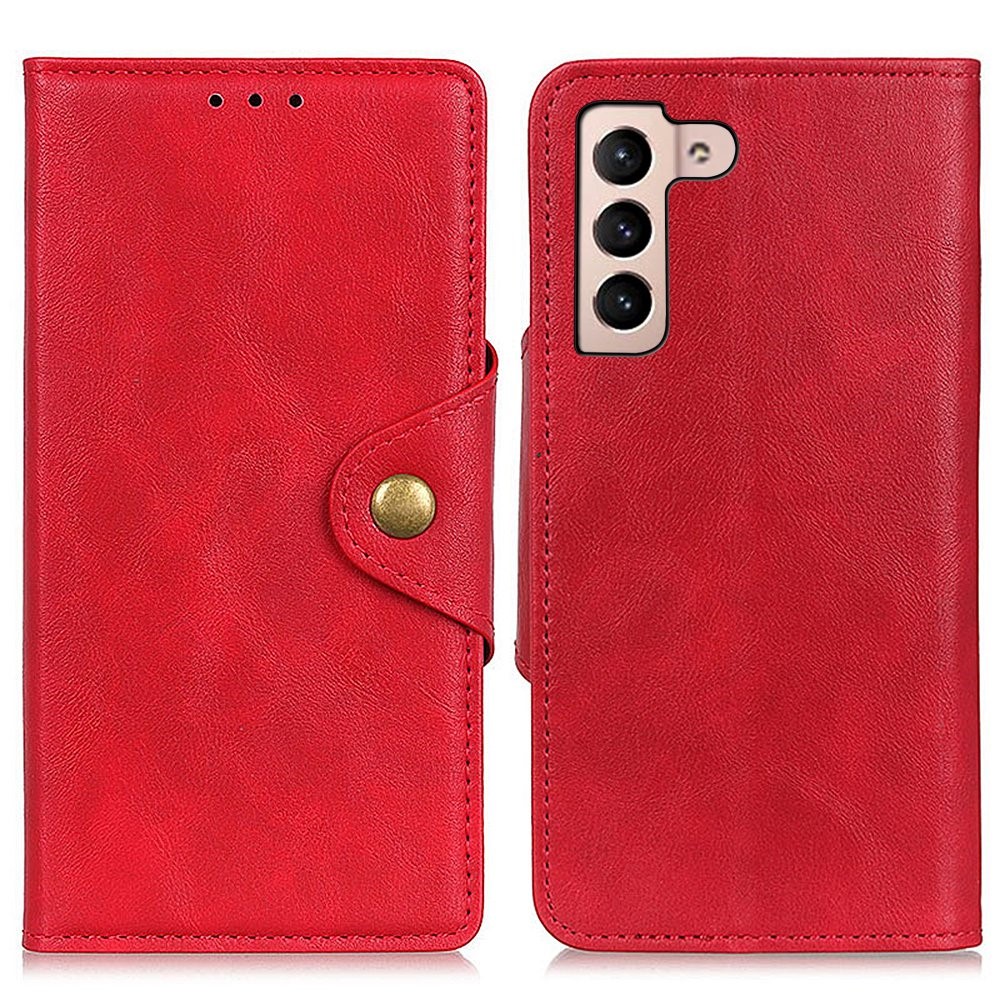  Samsung Galaxy S23 Fodral Med Magnetisk Mässing Röd