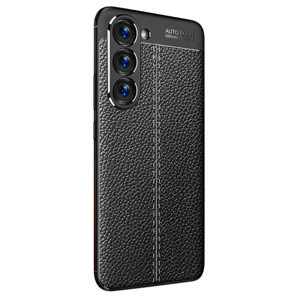  Samsung Galaxy S23 Skal Litchi Textur Svart