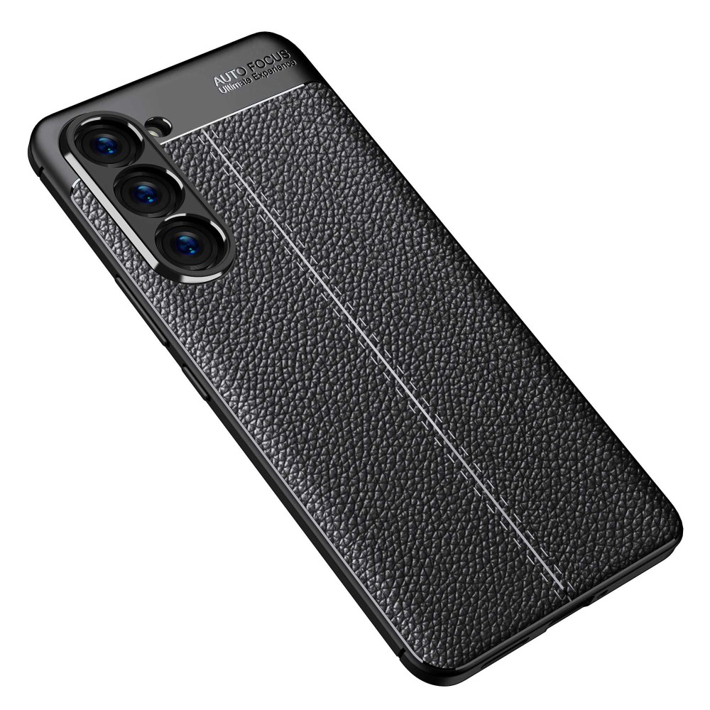  Samsung Galaxy S23 Skal Litchi Textur Blå