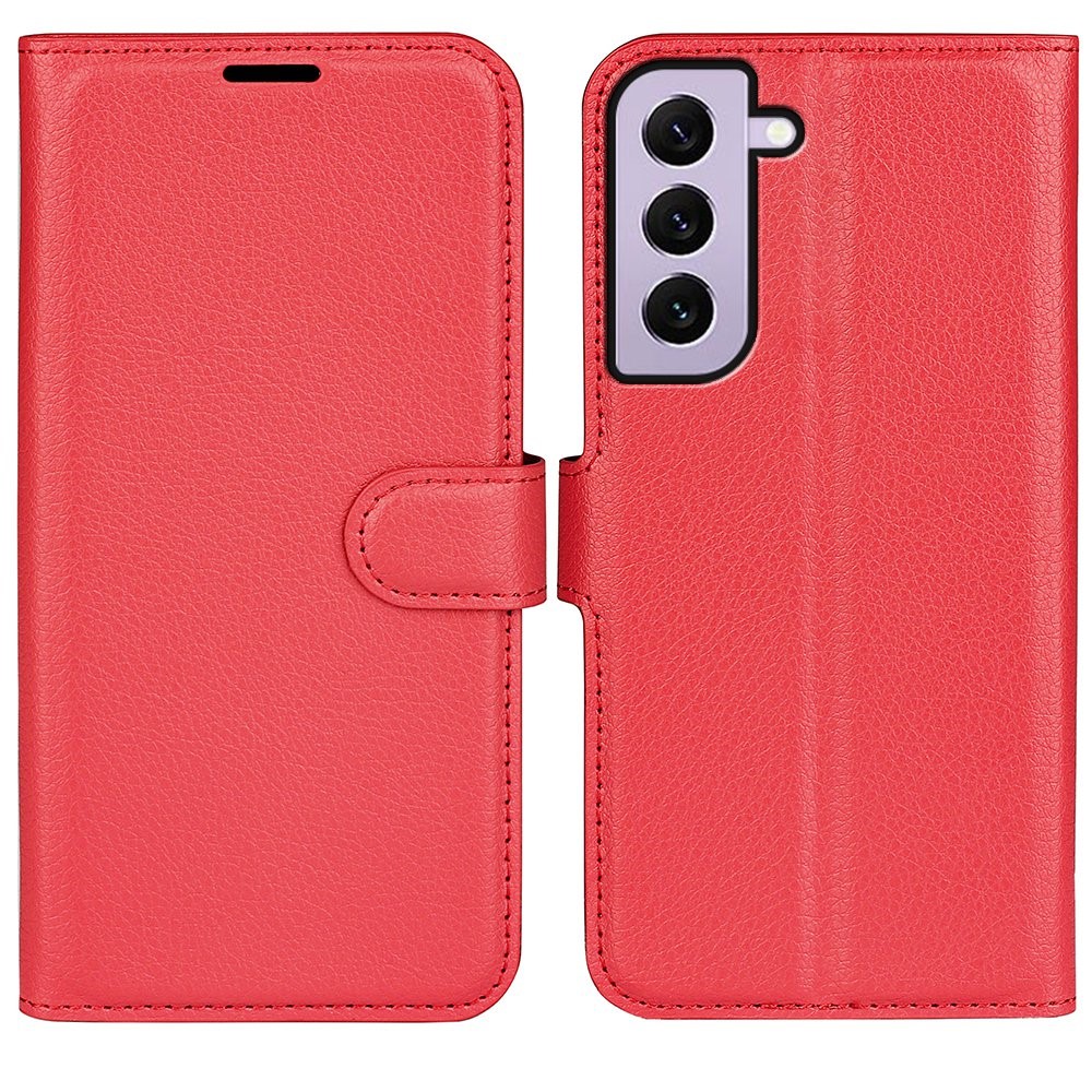  Samsung Galaxy S23 Fodral Litchi Läder Röd