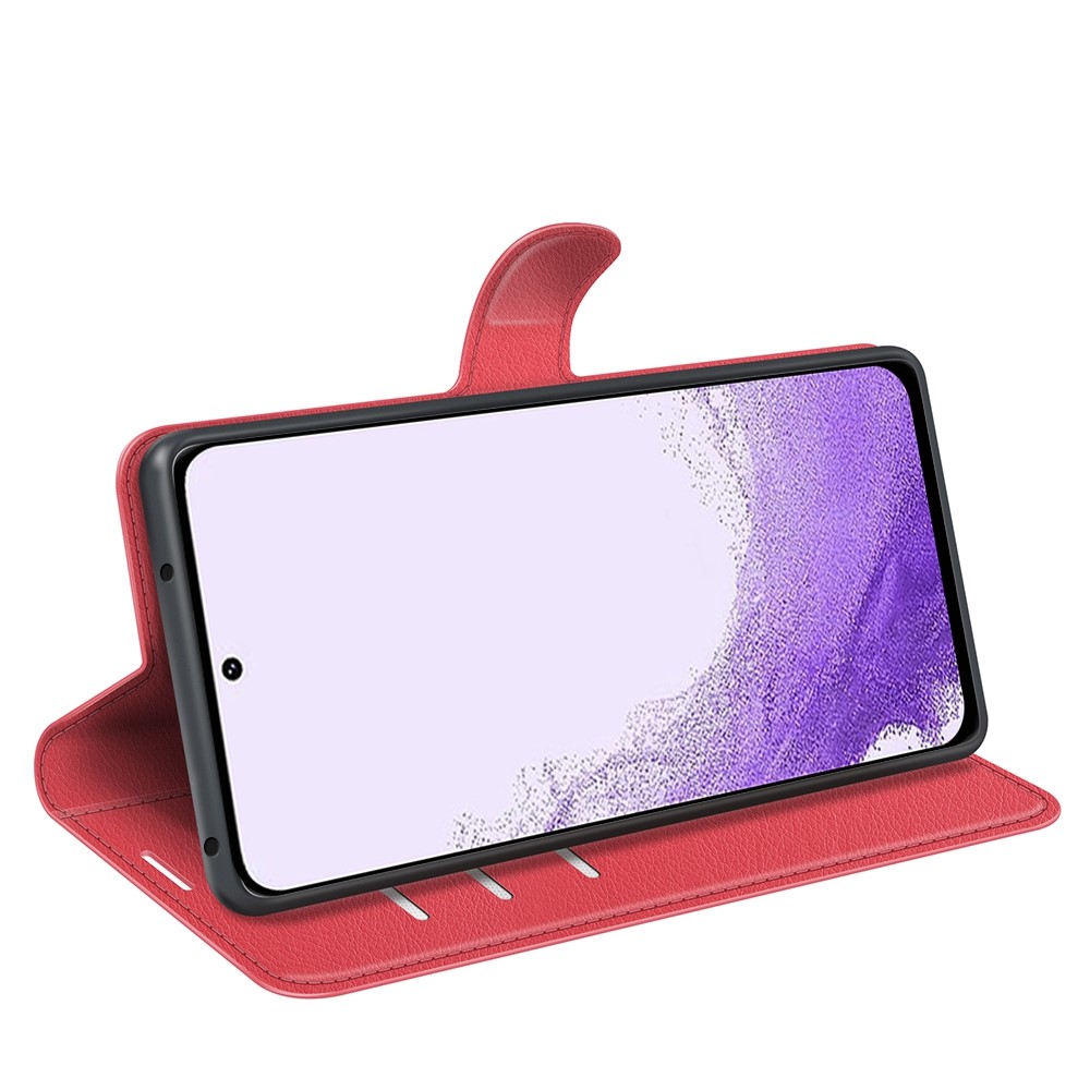 Samsung Galaxy S23 Fodral Litchi Läder Röd