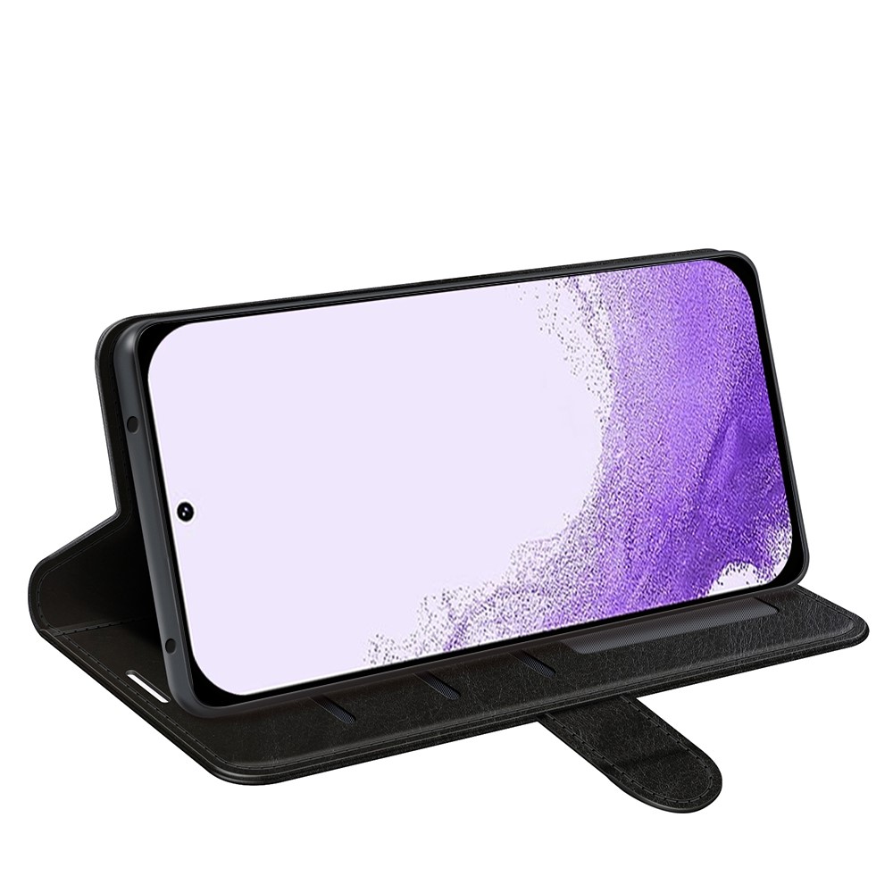  Samsung Galaxy S23 Fodral Crazy Horse Läder Svart