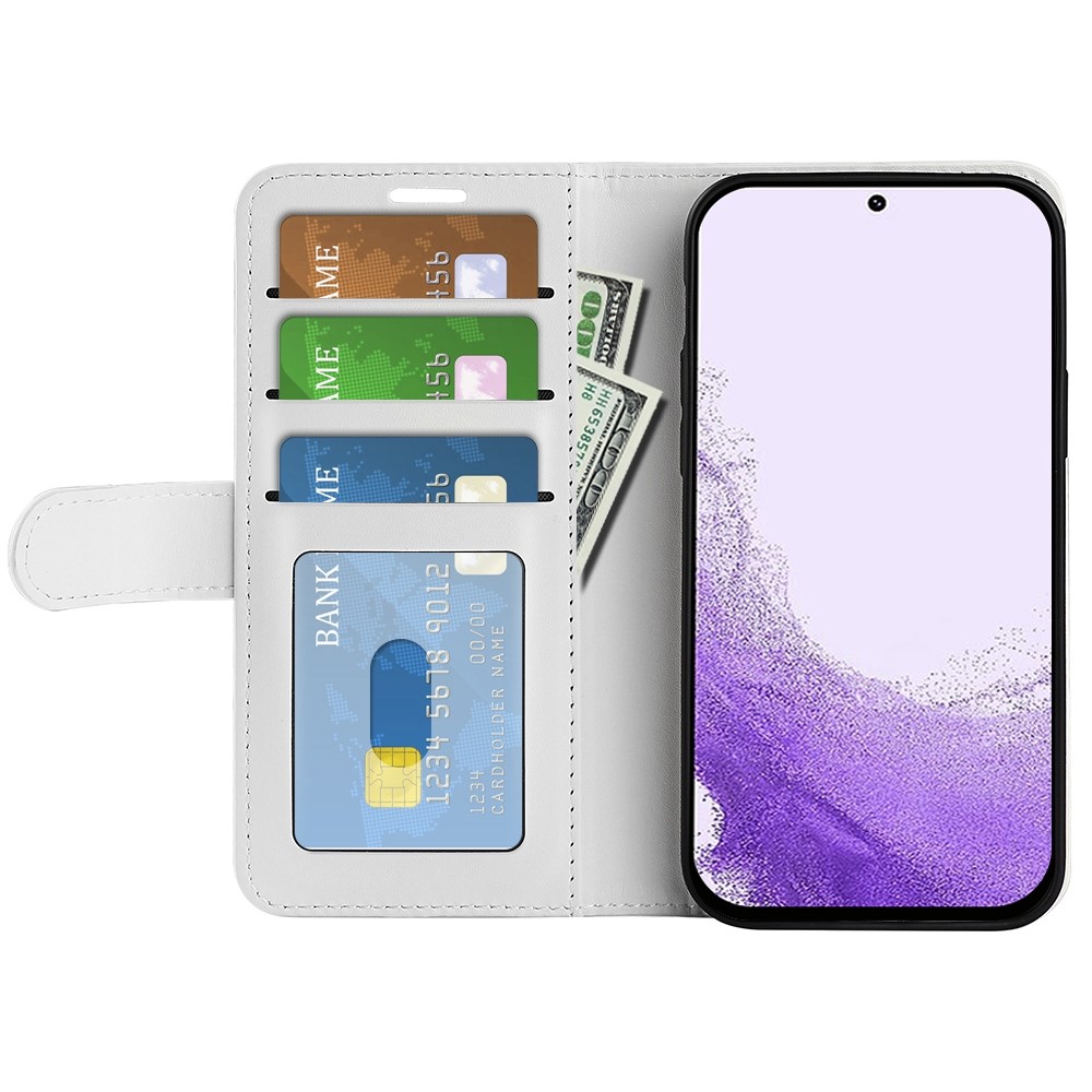 Samsung Galaxy S23 Fodral Crazy Horse Läder Vit
