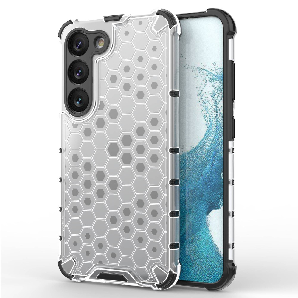  Samsung Galaxy S23 Skal Shockproof Honeycomb Textur Grå