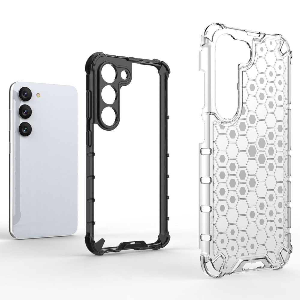  Samsung Galaxy S23 Skal Shockproof Honeycomb Textur Grå