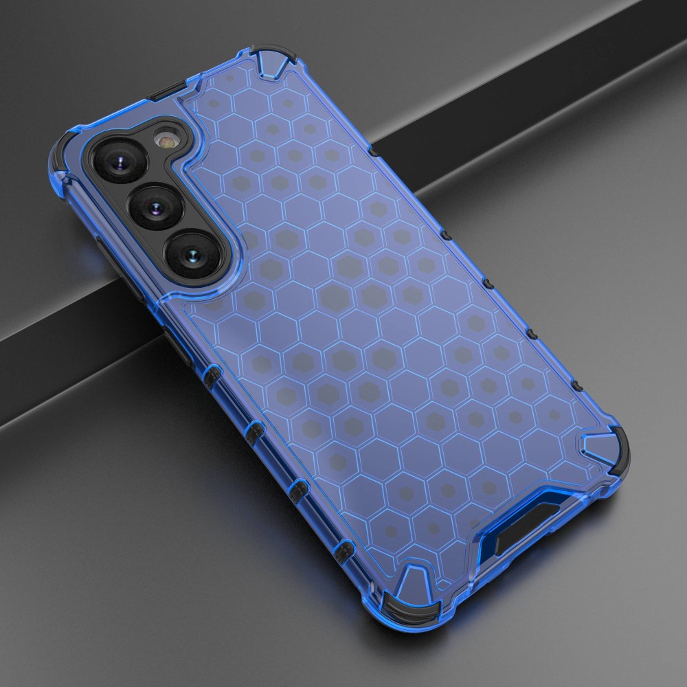  Samsung Galaxy S23 Skal Shockproof Honeycomb Textur Blå