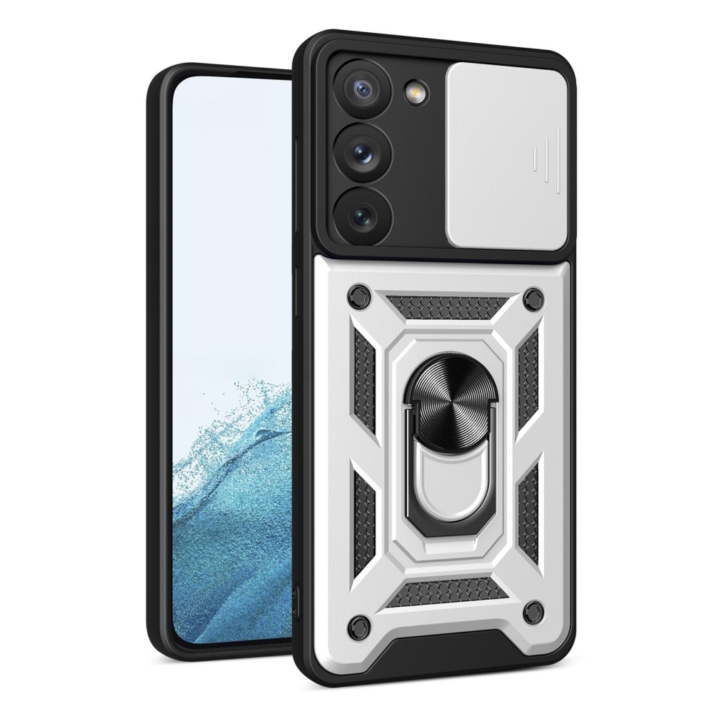  Samsung Galaxy S23 Skal CamShield Ring Hybrid Silver