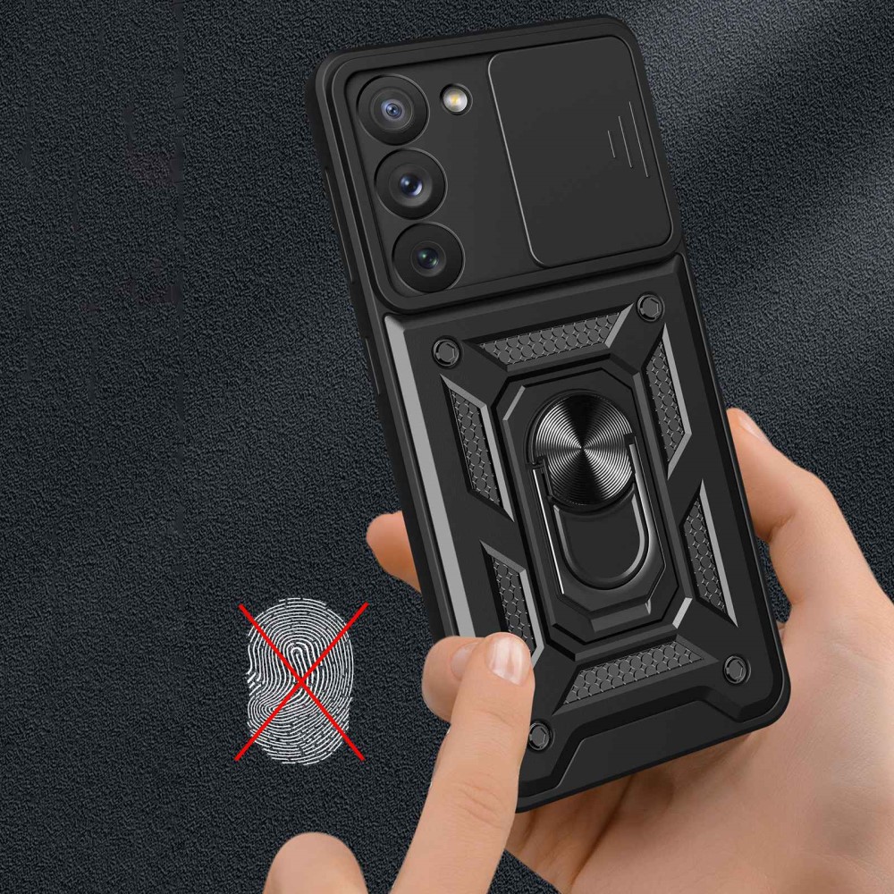  Samsung Galaxy S23 Skal CamShield Ring Hybrid Silver