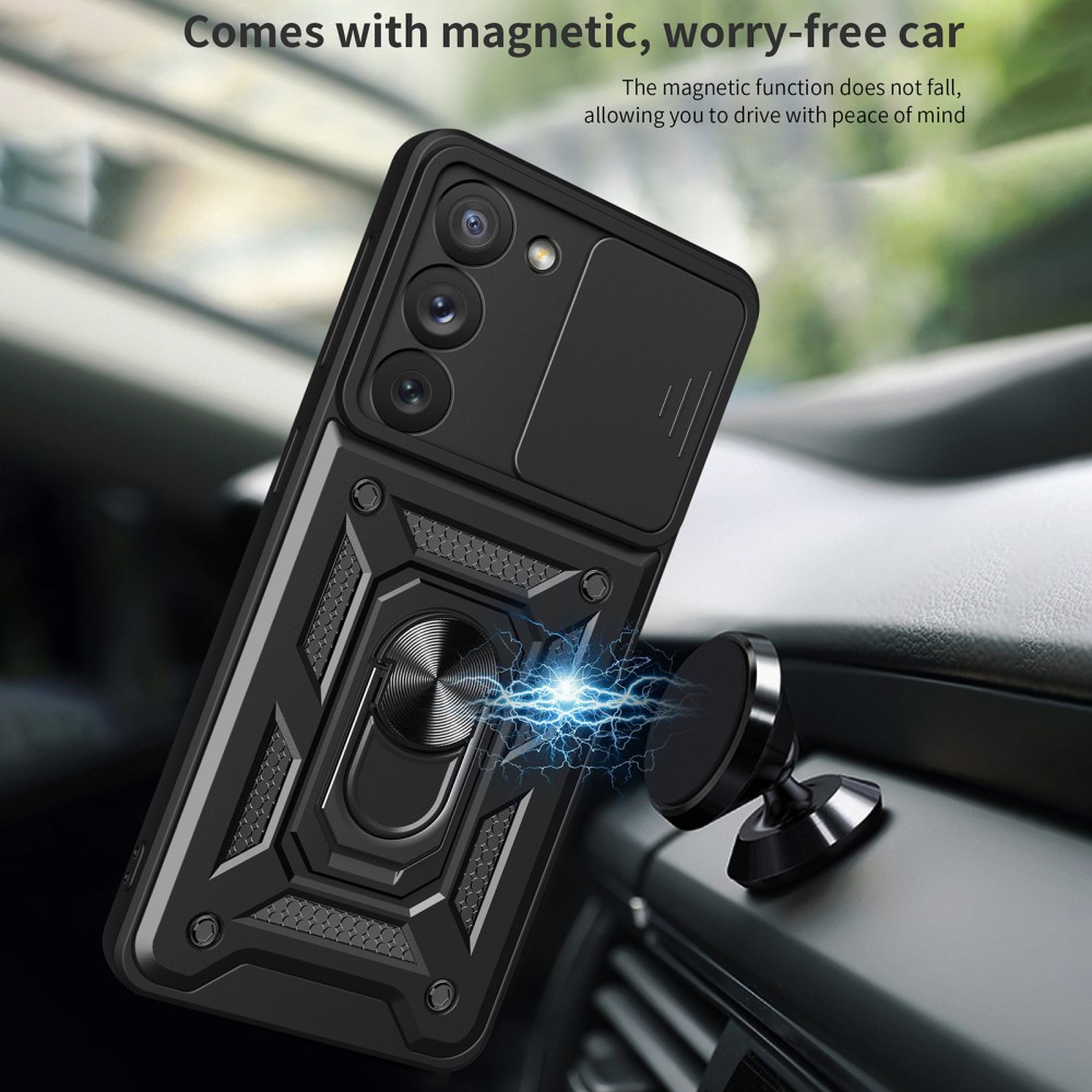  Samsung Galaxy S23 Skal CamShield Ring Hybrid Röd