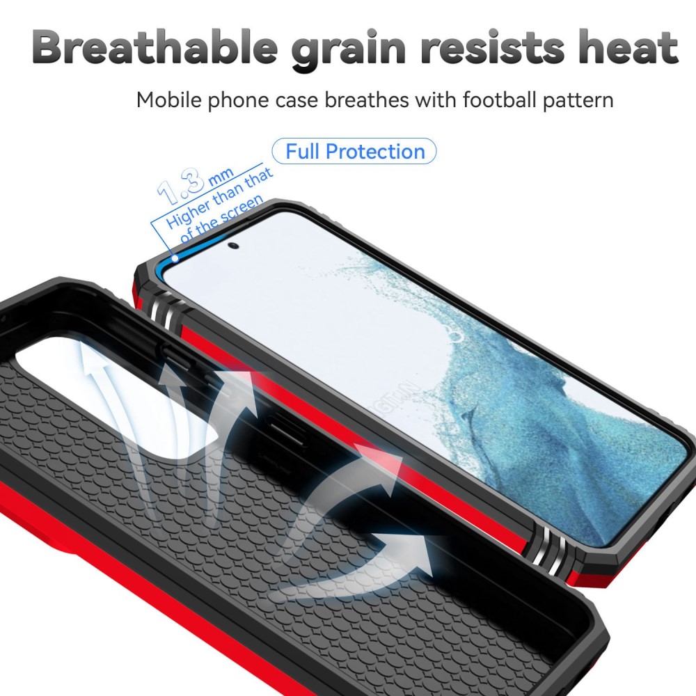  Samsung Galaxy S23 Skal Hybrid CamShield Ring Röd
