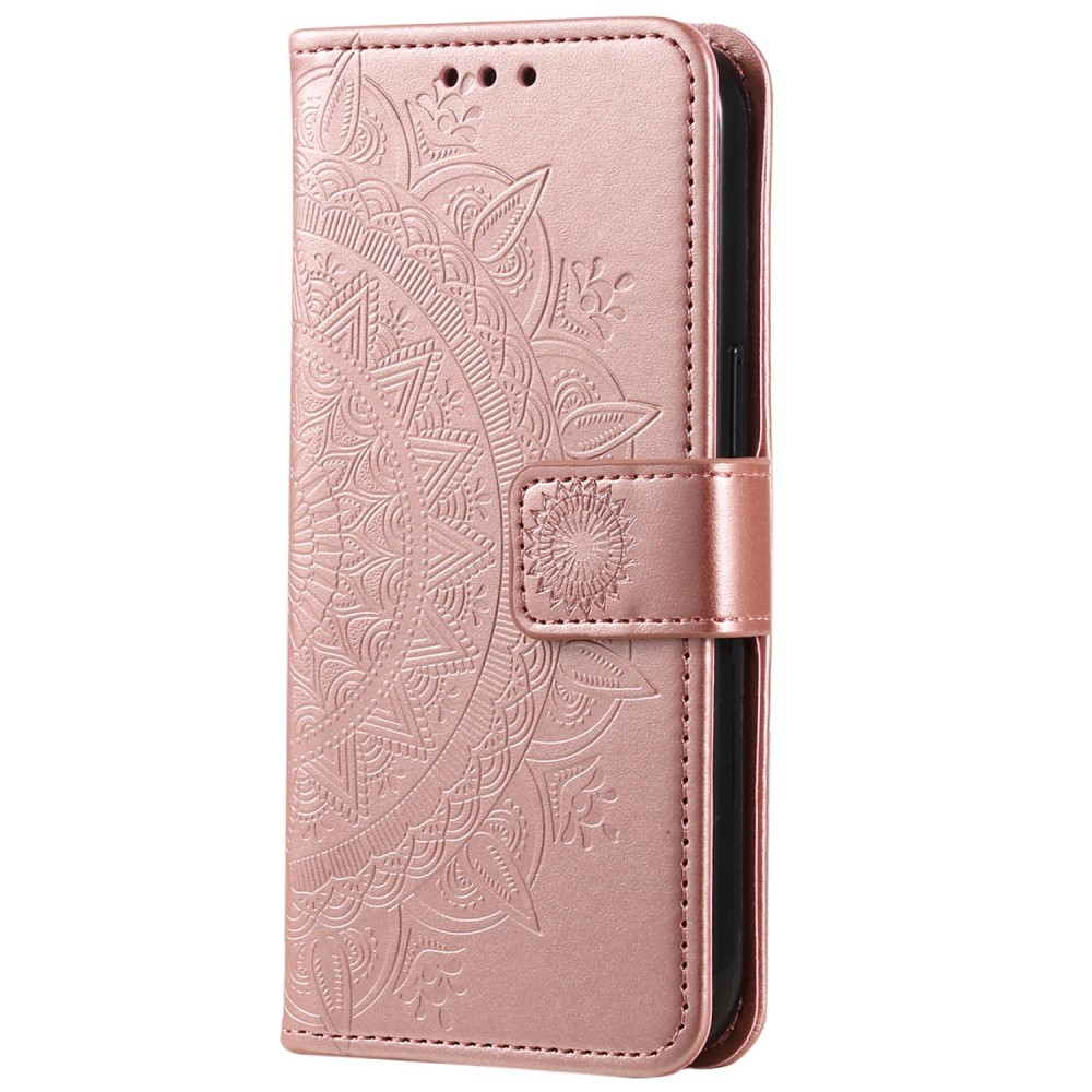  Samsung Galaxy S23 Fodral Mandala Läder Roséguld