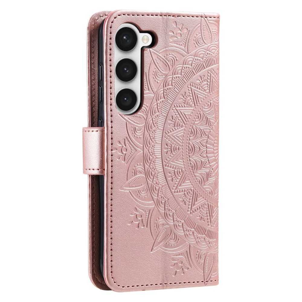  Samsung Galaxy S23 Fodral Mandala Läder Roséguld