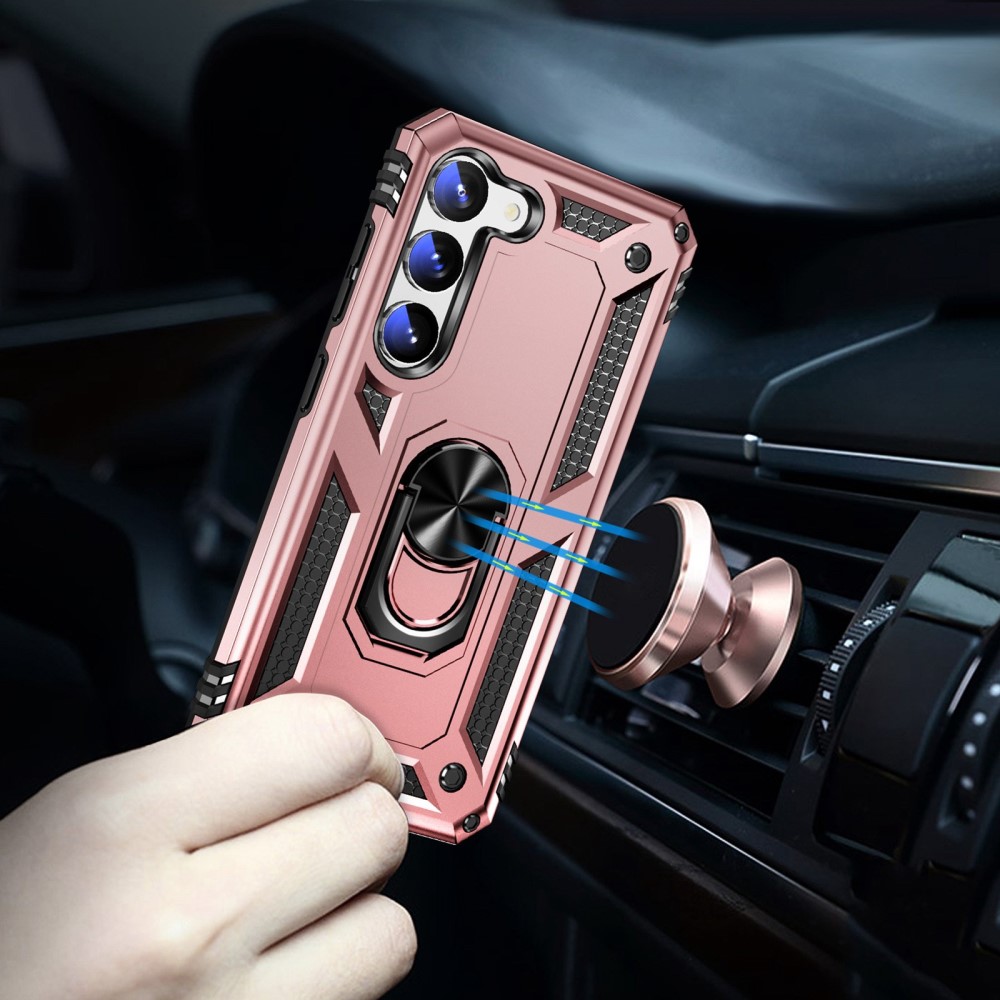  Samsung Galaxy S23 Skal Shockproof Ring Hybrid Roséguld
