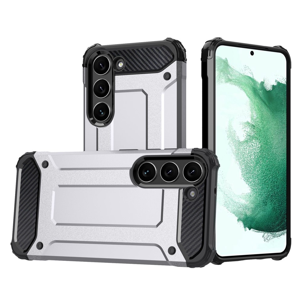  Samsung Galaxy S23 Skal Shockproof Armor Hybrid Silver