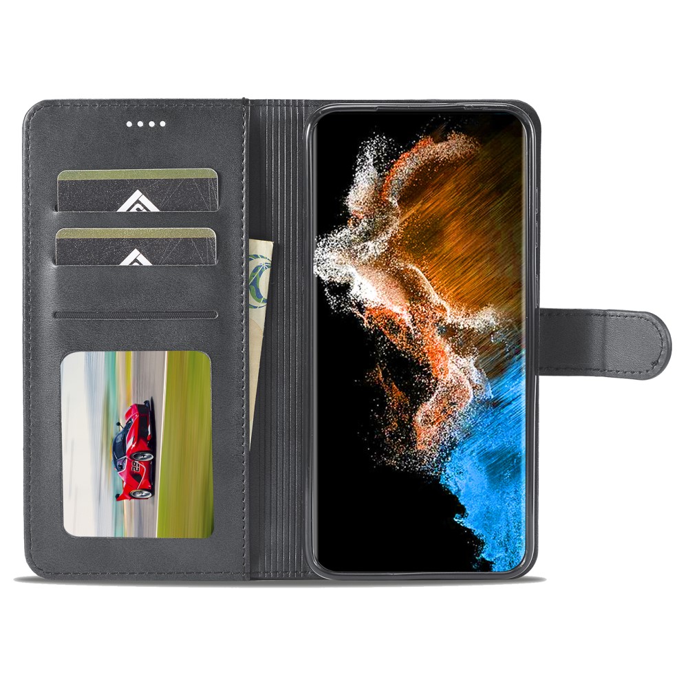 LC.IMEEKE LC.IMEEKE Samsung Galaxy S23 Fodral Läder Svart