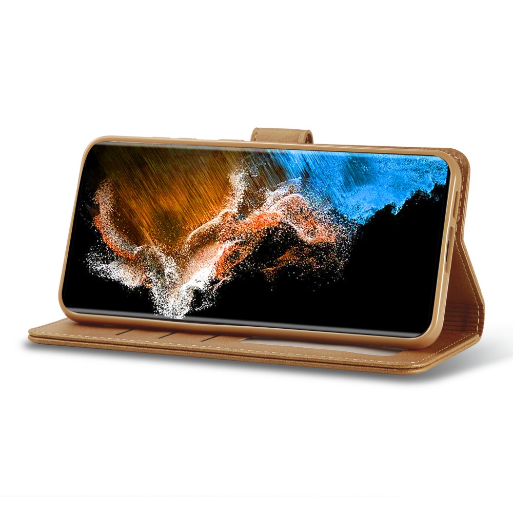 LC.IMEEKE LC.IMEEKE Samsung Galaxy S23 Fodral Läder Brun