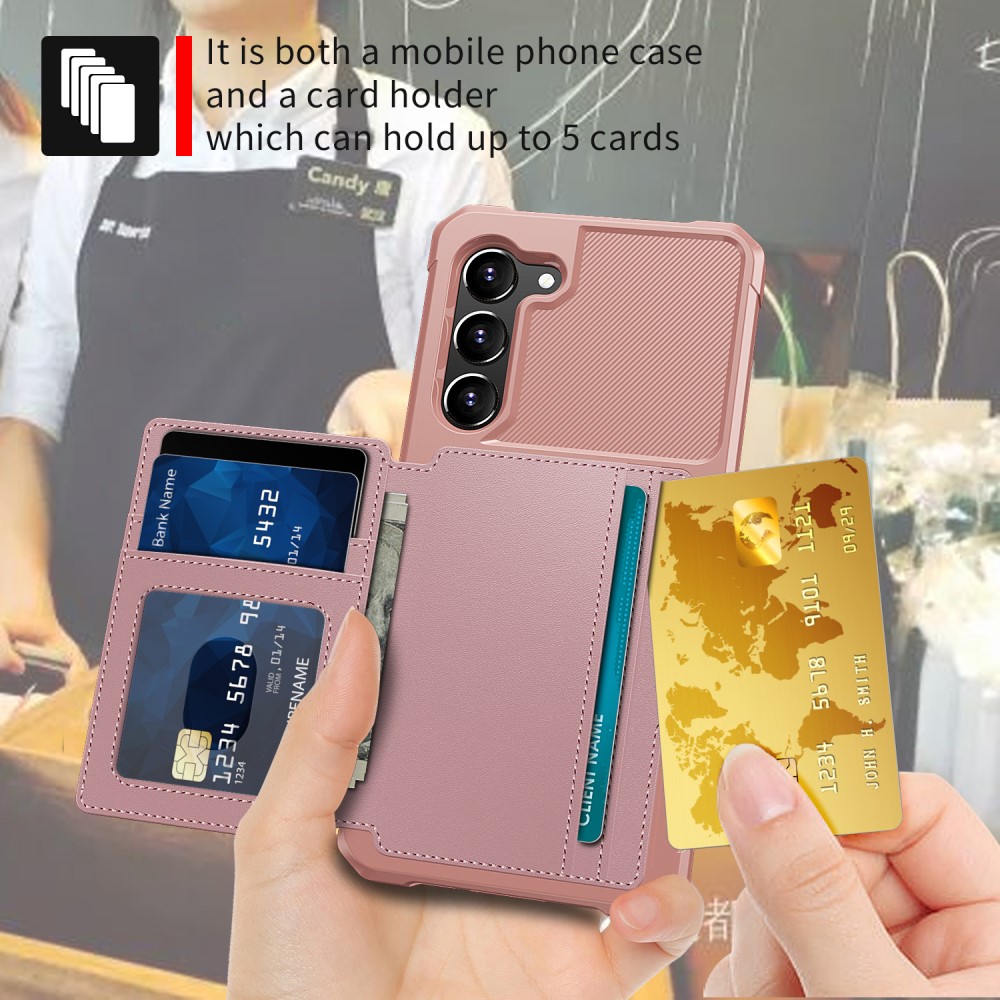  Samsung Galaxy S23 Skal Med Magnetisk Plånbok Rosé