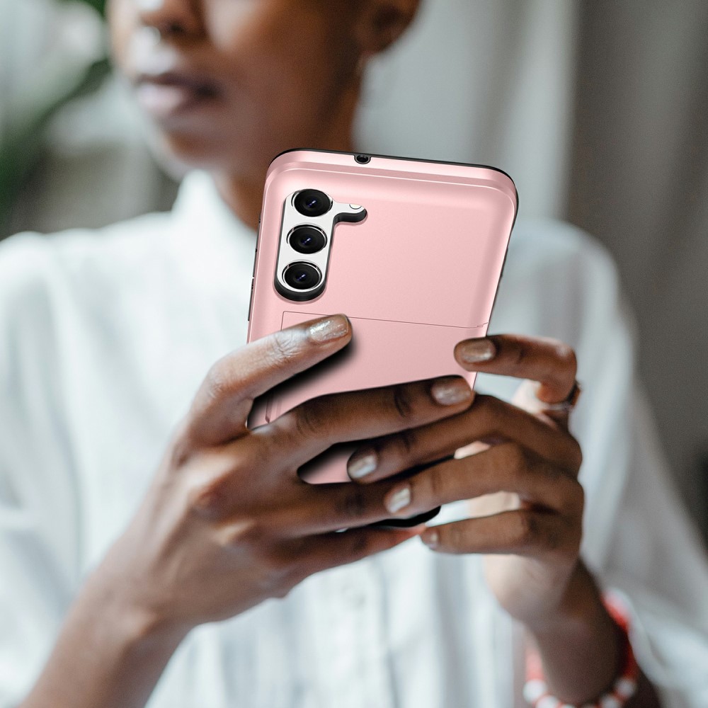  Samsung Galaxy S23 Skal Med Korthållare Militär Grön