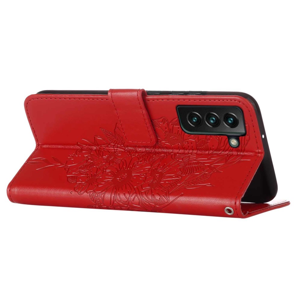  Samsung Galaxy S23 Plus Fodral Fjäril Röd