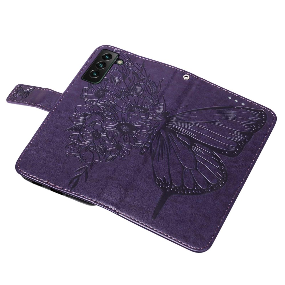  Samsung Galaxy S23 Plus Fodral Fjäril Mörk Lila