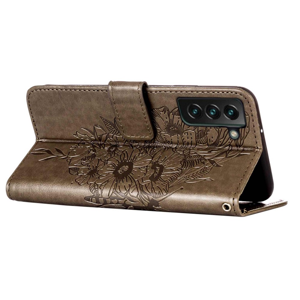  Samsung Galaxy S23 Plus Fodral Fjäril Grå