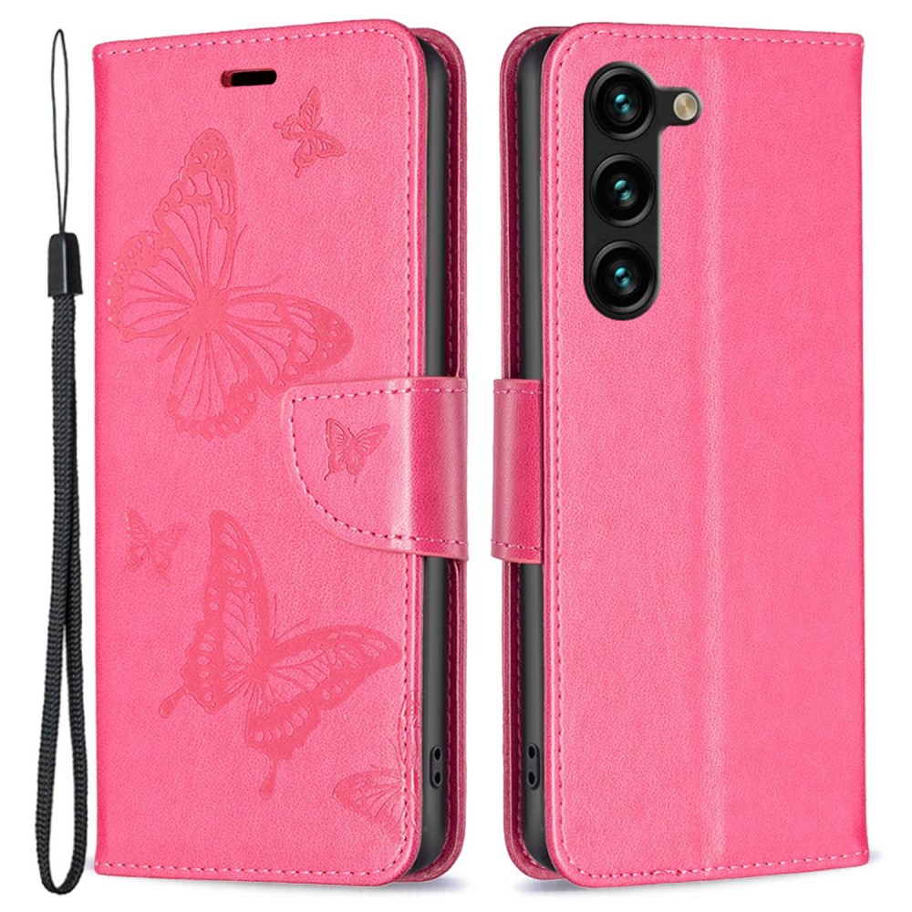  Samsung Galaxy S23 Plus Fodral Fjärilar Rosa