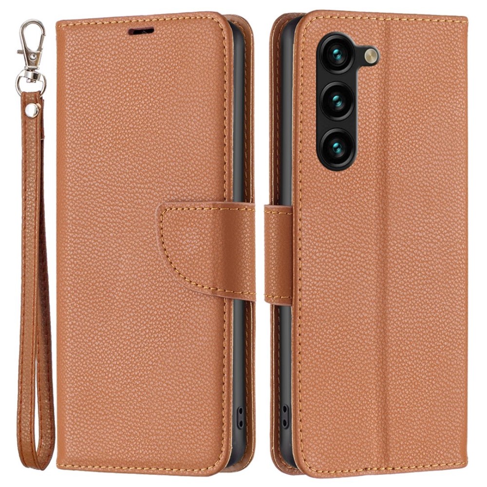  Samsung Galaxy S23 Plus Fodral Litchi Shark Brun