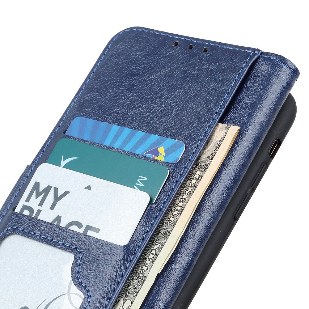  Samsung Galaxy S23 Plus Fodral Crazy Horse Läder Blå