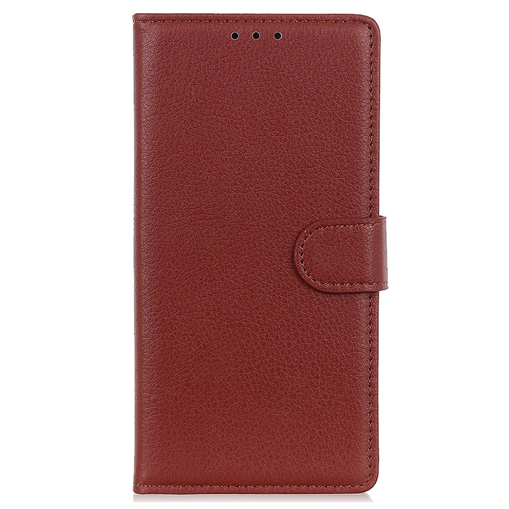  Samsung Galaxy S23 Plus Fodral Litchi Läder Brun