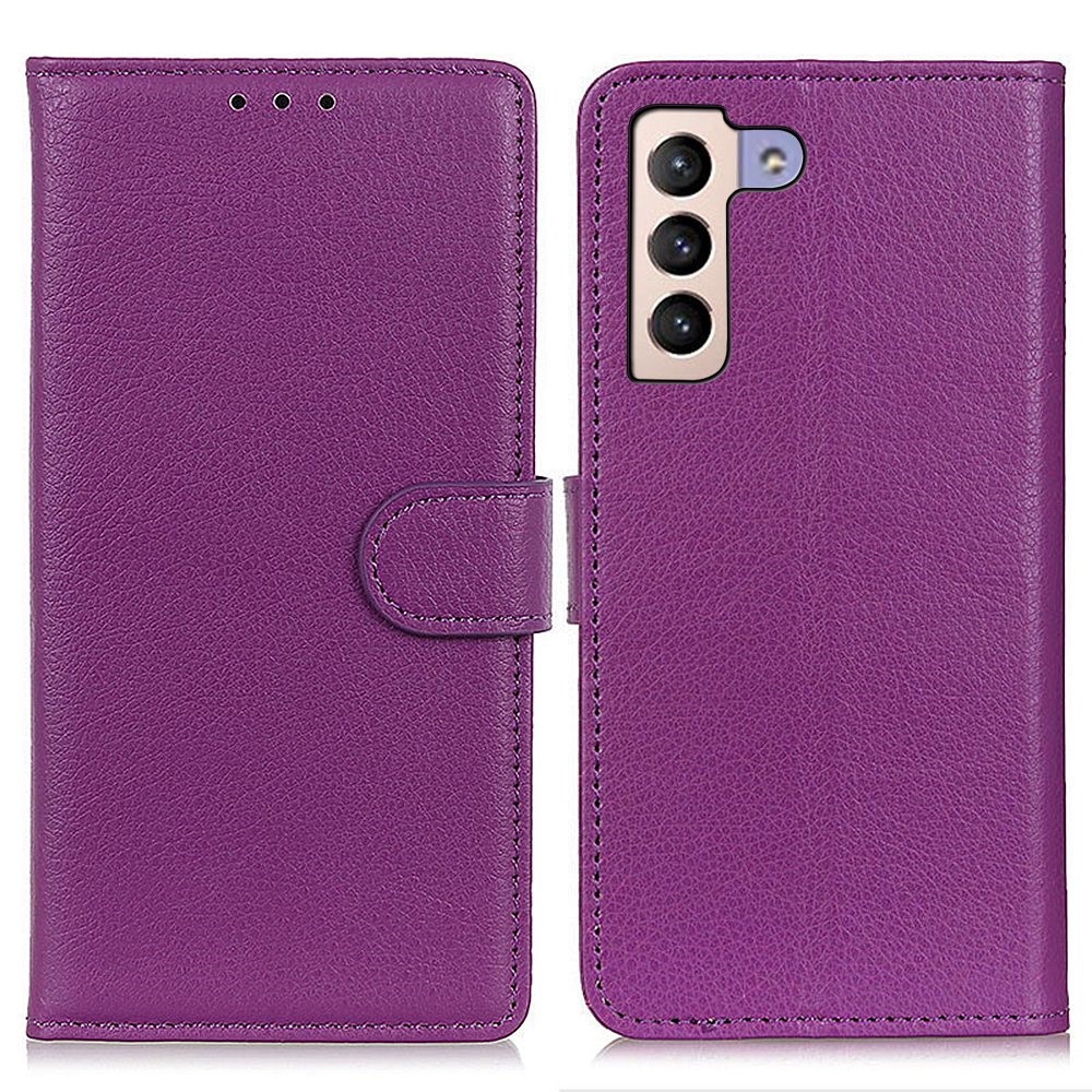  Samsung Galaxy S23 Plus Fodral Litchi Läder Lila