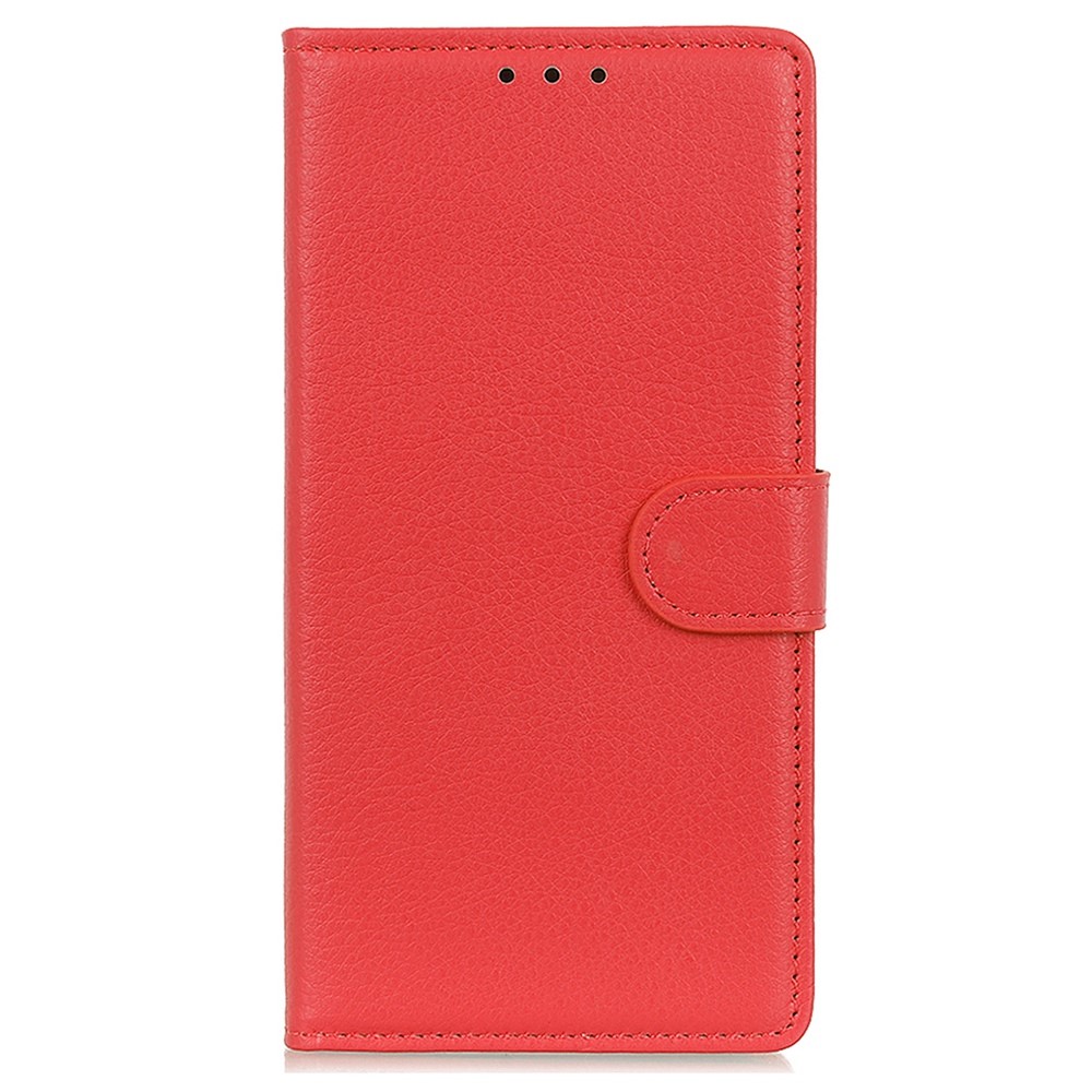  Samsung Galaxy S23 Plus Fodral Litchi Läder Röd