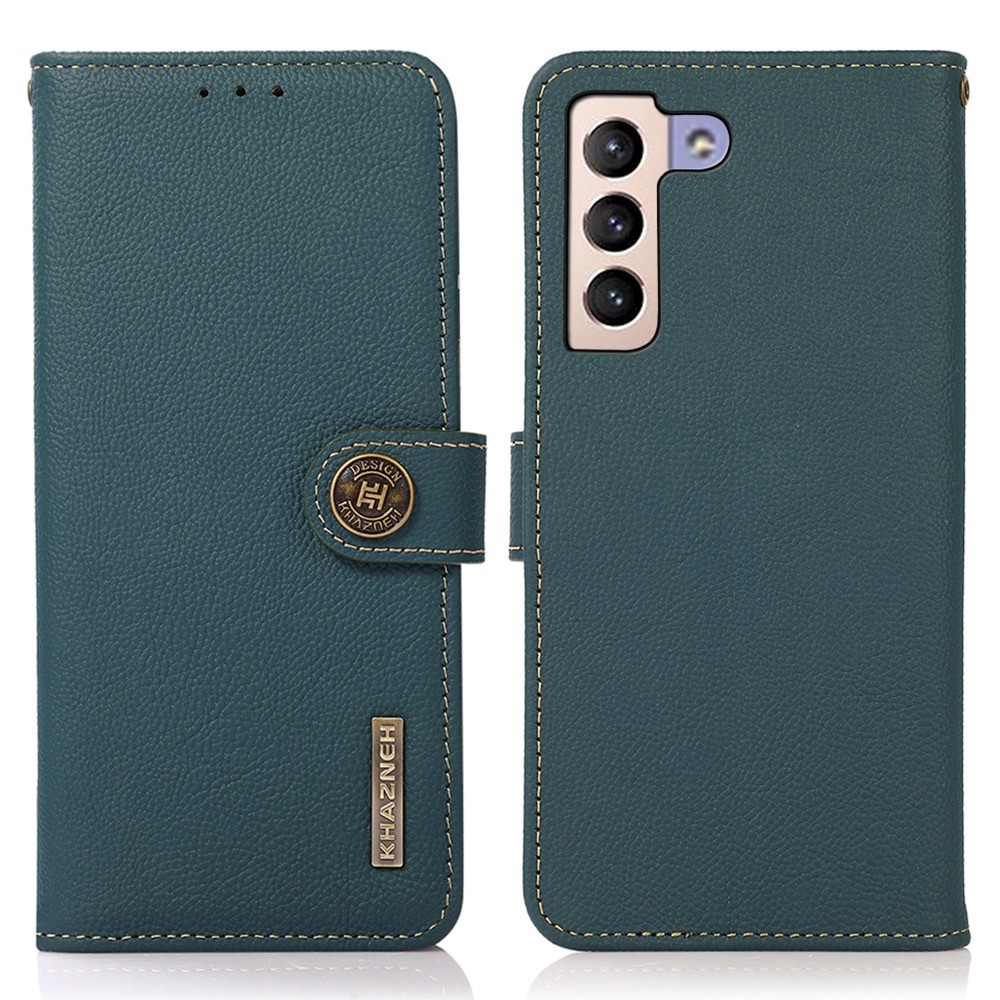 KHAZNEH KHAZNEH Galaxy S23 Plus Fodral RFID Äkta Läder Grön