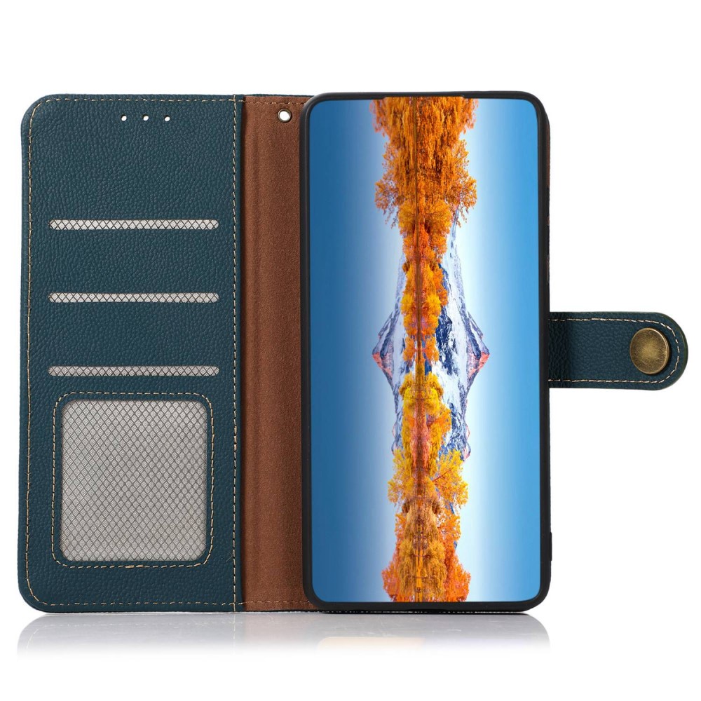KHAZNEH KHAZNEH Galaxy S23 Plus Fodral RFID Äkta Läder Grön