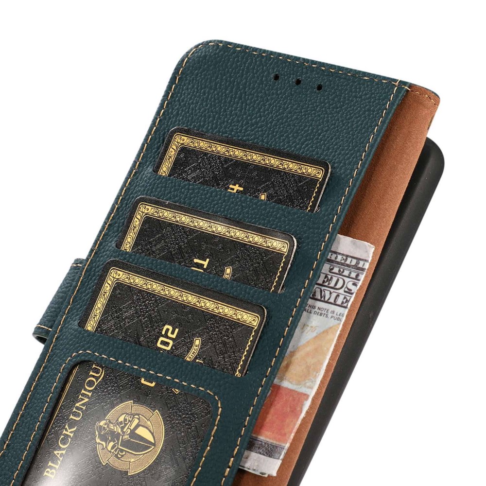 KHAZNEH KHAZNEH Galaxy S23 Plus Fodral RFID Äkta Läder Grön