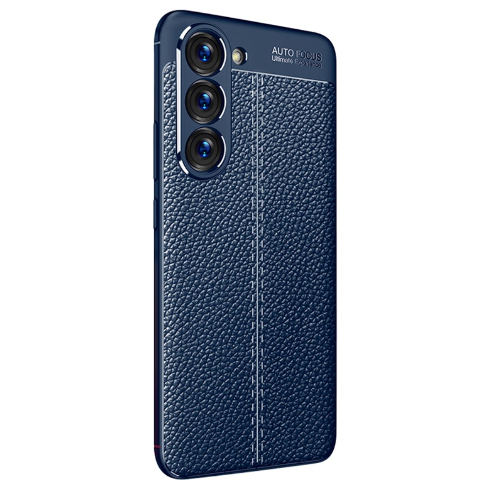  Samsung Galaxy S23 Plus Skal Litchi Textur Blå