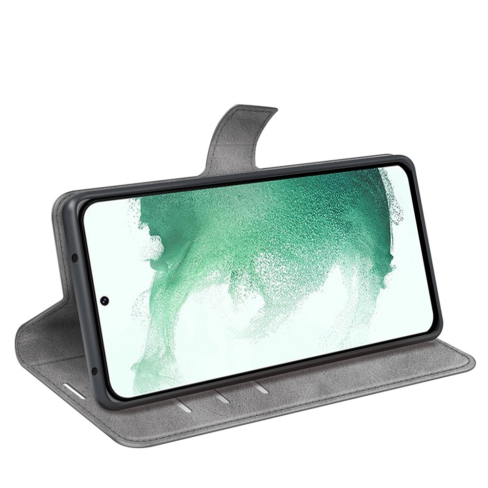  Samsung Galaxy S23 Plus Fodral Solid Läder Grå