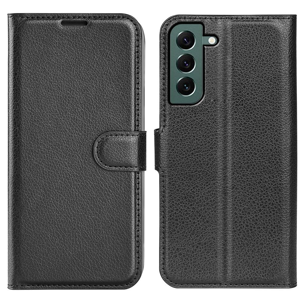  Samsung Galaxy S23 Plus Fodral Litchi Läder Svart
