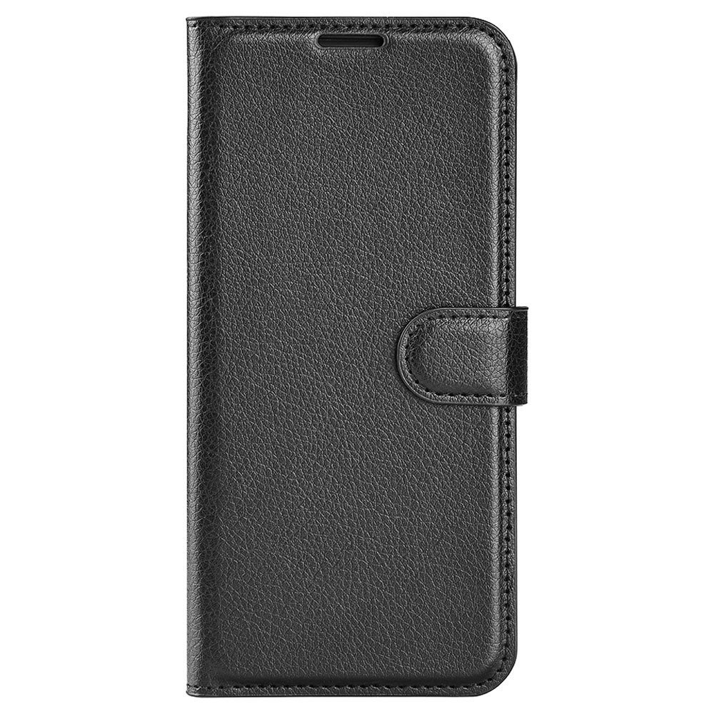  Samsung Galaxy S23 Plus Fodral Litchi Läder Svart