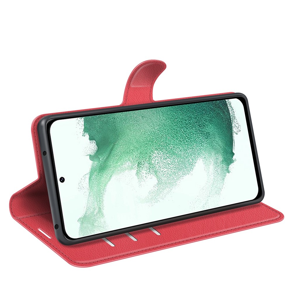  Samsung Galaxy S23 Plus Fodral Litchi Läder Röd